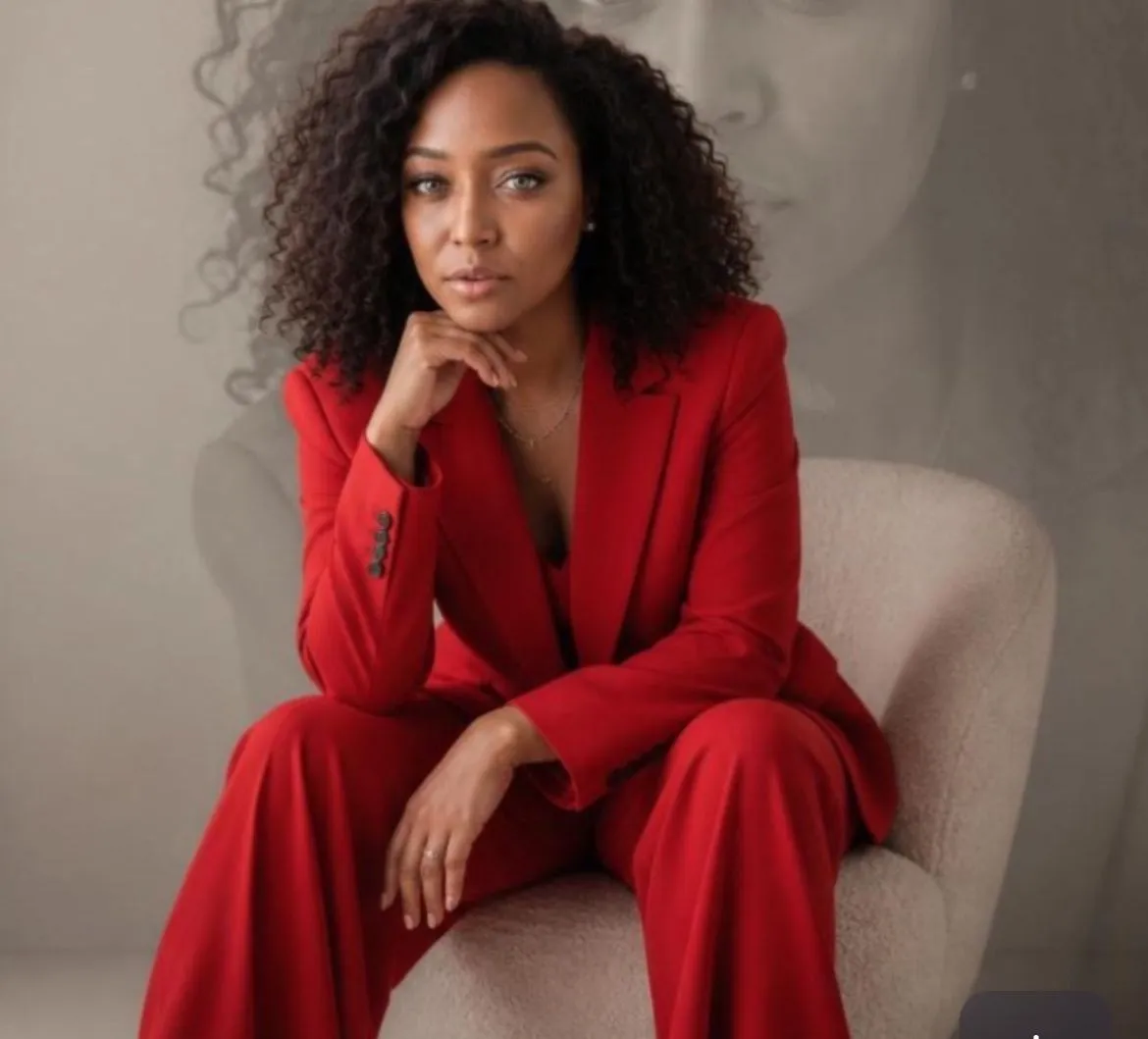 Professional woman in a red suit